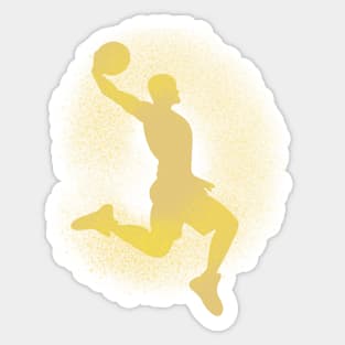 Basketball Player Dunking Sprayed Yellow Sticker